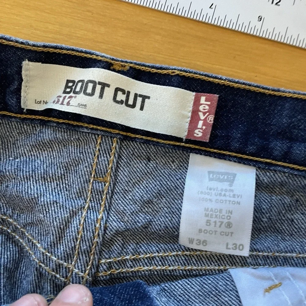 Vintage Levis 517 Jeans Mens 36x30 Y2K Dark Wash 2005 Bootcut Cowboy Skater West